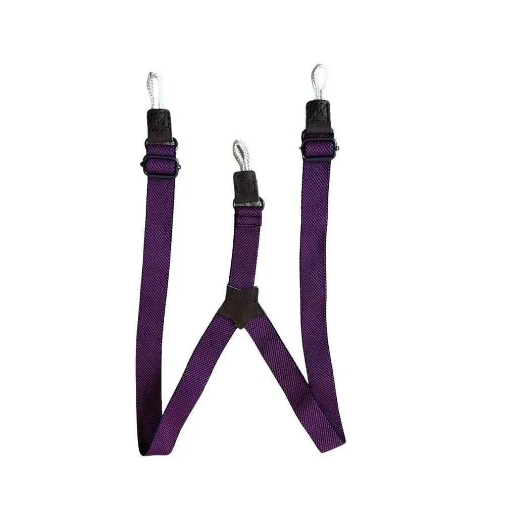 Boys  Purple Solid Fabric Suspenders Braces Y-Back Sz 5T #1617